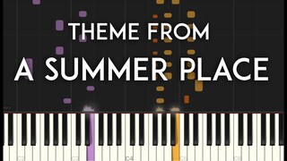 Theme from A Summer Place Synthesia Piano Tutorial with sheet music