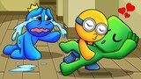 Rainbow Friends Minion x Green Kiss | Blue Sad Story | Roblox Rainbow Friends Animation
