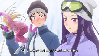 Tsubasa & Sayuri practice Skiing & Sayuri jealous of Fuyuki 😍😍|| Hokkaido Gals  @anime_clip_s