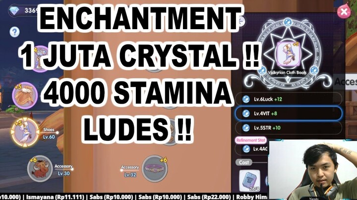 Enchantment Equip Habis 1 JUTA Crystal dan 4000 Stamina - Ragnarok X Next Genera