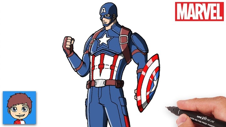 Cara Menggambar Captain America dengan Mudah