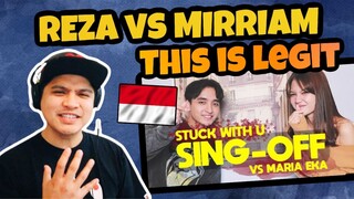 REZA DARMAWANGSA | SING-OFF (Stuck With U - Ariana Grande & Justin Bieber) VS MARIA EKA | REACTION