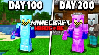 I survived 200 days ALONE in HARDCORE Minecraft...