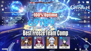 Genshin Impact - Rosaria Mona Ganyu Xingqiu Best Freeze Team Comp Floor 12 28s Clear