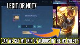 Latest Update😱 | Legit or Not? Can We Get Aldous M1 Skin in the M3 CHEST of Glory? | MLBB