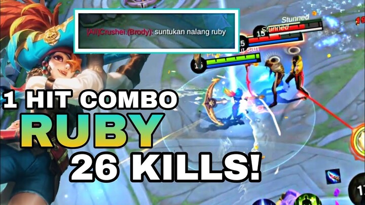 RUBY ONE HIT COMBO BUILD 2022 | SUPER EPIC COMEBACK | ikanji | EMD BUILD META | MOBILE LEGENDS