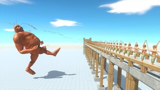 Archers Defending Bridge from Giants - Animal Revolt Battle Simulator