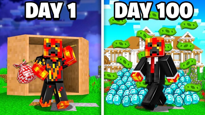 I Survived 100 Days as a BILLIONAIRE In Minecraft!