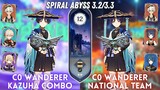 C0 Wanderer is Insanely Fun! C0 Wanderer DPS x Kazuha & National Team | Spiral Abyss 3.3 F12 - 9⭐