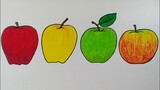 Menggambar buah apel || Cara mudah menggambar buah buahan