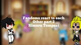 Fandoms react to each other part 2 Rimuru Tempest(Requested)🔥#fyp #fypシ #anime #rimuru #fiction #dc