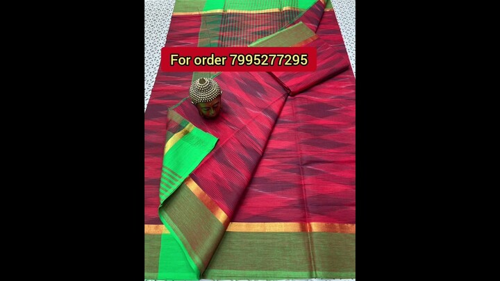 mangalagiri cotton by cotton Mgl ikkat plain cotton sarees