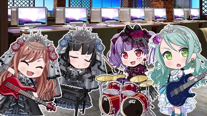 Roselia yang pergi ke warnet untuk berbuat curang