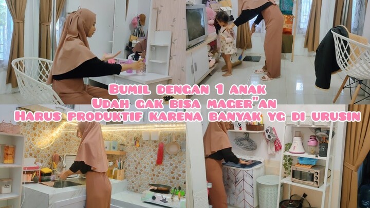 KESEHARIANKU SEBAGAI IBU RUMAH TANGGA DENGAN 1 ANAK | BERSIH BERSIH RUMAH