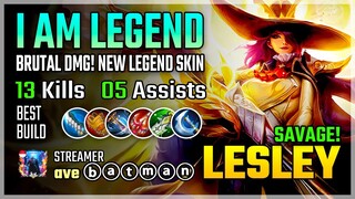 New Legend Skin! Lesley Best Build 2020 Gameplay | EPIC SKIN GIVEAWAY | Mobile Legends