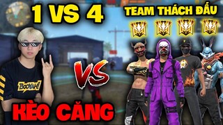 FREE FIRE | Hùng Mõm 1 VS 4 Team "Full Thách Đấu Top Sever" Kèo Solo Xóa Kênh Youtube, Cực Căng !!!