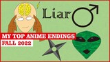 My Top Anime Endings Song| Fall 2022