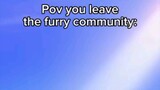 pov you leave the furry community:
