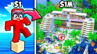 $1 vs $1,000,000 ISLAND in Minecraft!