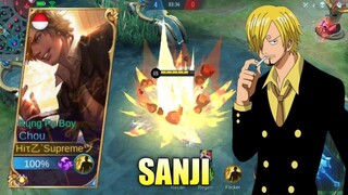 CHOU SKIN SCRIPT AS VINSMOKE SANJI | NO PASSWORD - MOBILE LEGENDS