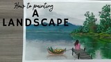 Daily painting #1 \ Acrylic painting \ melukis pemandangan danau