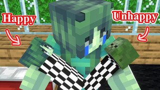 MONSTER SCHOOL : BABY ZOMBIE HAPPY & UNHAPPY - SAD STORY - MINECRAFT ANIMATION