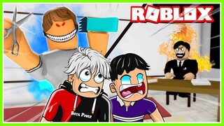 MAU CUKUR RAMBUT KARNA DIMARAHIN PAK GURU MALAH KESASAR KE BARBERSHOP PENUH JEBAKAN!! ROBLOX MIKOCIL