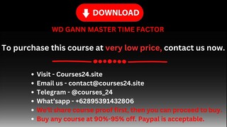 WD GANN MASTER TIME FACTOR