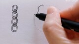 Pen drawing control pen - winding chain