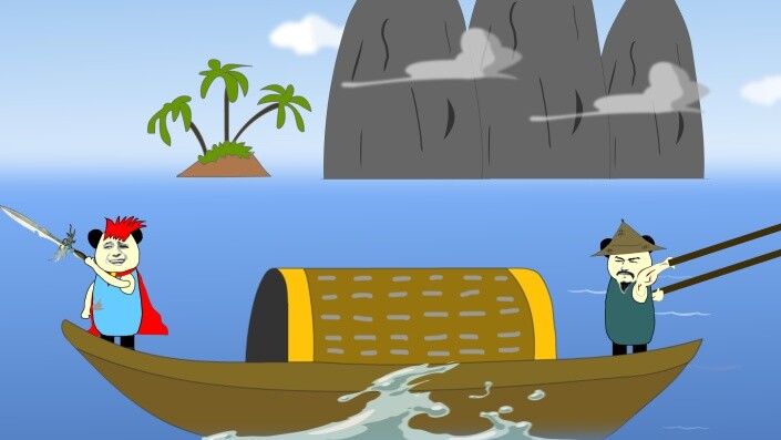 [Animasi patung pasir] Mengukir perahu dan mencari pedang