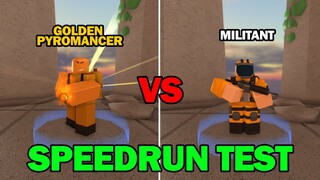 Golden Pyromancer vs Militant SPEEDRUN TEST | TDS