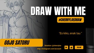 (SPEED DRAWING) DRAW ANIME WITH ME GOJO SATORU #CHERRYLOEDRAW