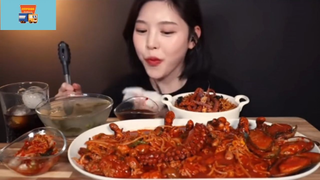 Mukbang hải sản sốt cay và cơm trộn #anngon