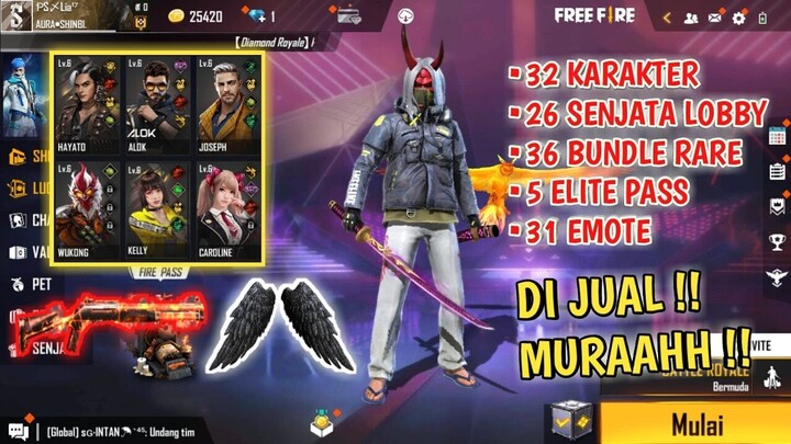 ADA SET BUNDLE BUDI01 GAMING, TAS SAYAP HITAM, SG API - JUAL AKUN FF