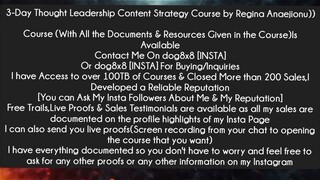 3-Day Thought Leadership Content Strategy Course by Regina Anaejionu Course Download