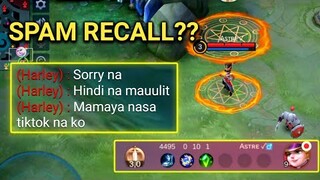 PLEASE DON'T "SPAM RECALL" IN FRONT OF MY KADITA! | DON'T DO THAT AGAIN HARLEY! | MLBB