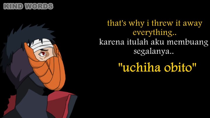 kata-kata bijak uchiha obito | #anime | #naruto