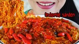 MAKAN INDOMIE SARDEN SUPER PEDAS BERTABUR CABE RAWIT | EATING SOUNDS