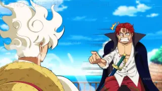 Shanks' Reaction to Seeing Luffy's Gear 5 Sun God Transformation - One Piece