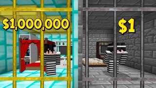 ถ้าเกิดว่า!! บ้านคุกคนรวย $1,000,000 เหรียญ VS บ้านคุกคนจน $1 เหรียญ - (Minecraft)