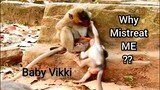 MG!! Why Baby Vikki Mistreated Too Hurt By Her Sister?, Little Monkey Pull Baby Vikki Out To Under