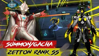 EPIC! Summon Monster Rank SS yaitu Zetton Sekaligus Ultraman Justice dan Mebius