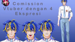 Speeddraw| comission vtuber, wearing clothes 4 expressions