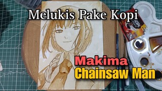 Melukis Karakter Makima Chainsaw Man Pakai Kopi