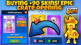 BUYING +90 SKINS! EPIC CRATE OPENING | Stumble Guys