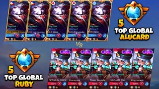 5 TOP GLOBAL ALUCARD VS 5 TOP GLOBAL RUBY! | THE BATTLE OF KING & QUEEN OF LIFESTEAL | WHO WILL WIN?