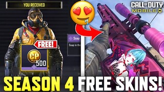 Season 4 All FREE Skins | Free Character Skins | Free Items | Free COD Points in COD Mobile S4 2024!