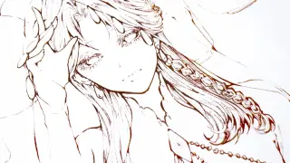 [Painting] A video of line art drawing