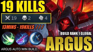 19 KILLS!! ZERO MERCY. ARGUS BEST BUILD ICE RETRI!! TOP 1 GLOBAL ARGUS BUILD - MLBB