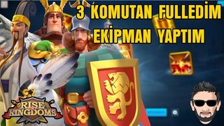 3 KOMUTAN BİR SEFERDE FULLEDIM , EKİPMAN YAPTIM ,hesap incelemesi - Rise of Kingdoms